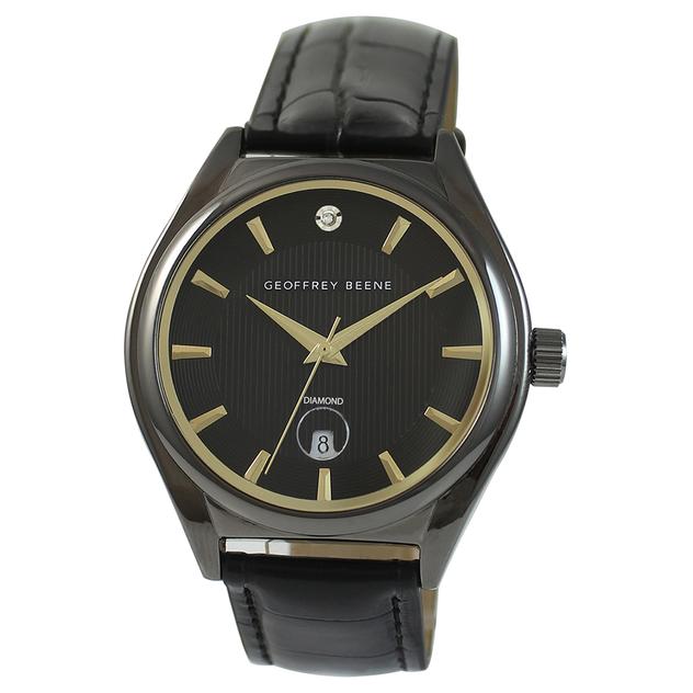 Mens Geoffrey Beene® Gunmetal Diamond Accent Watch - GBA0004GU