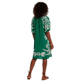 Womens Figueroa & Flower Elbow Sleeve Tie Neck Shift Dress