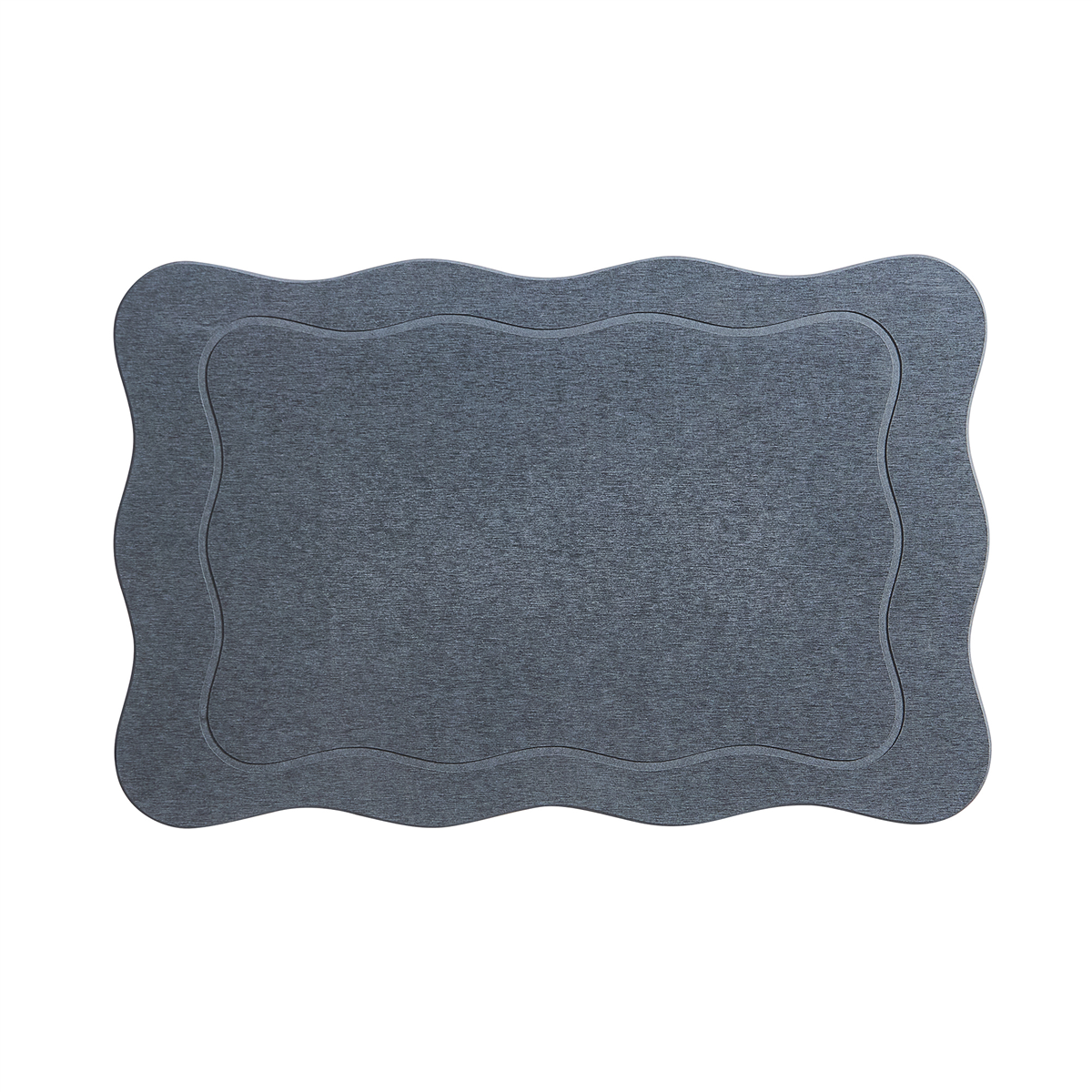 VCNY Home Grey Carved Scallop Diatomite Stone Bath Mat