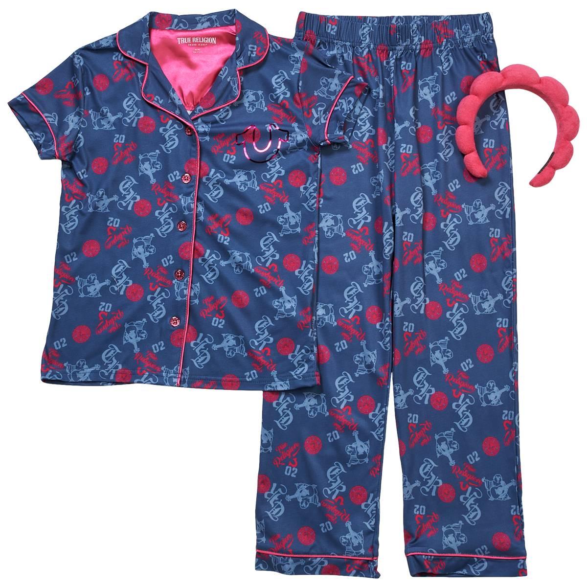 Girls (7-16) True Religion 2pc. Short Sleeve Logo Pajama Set