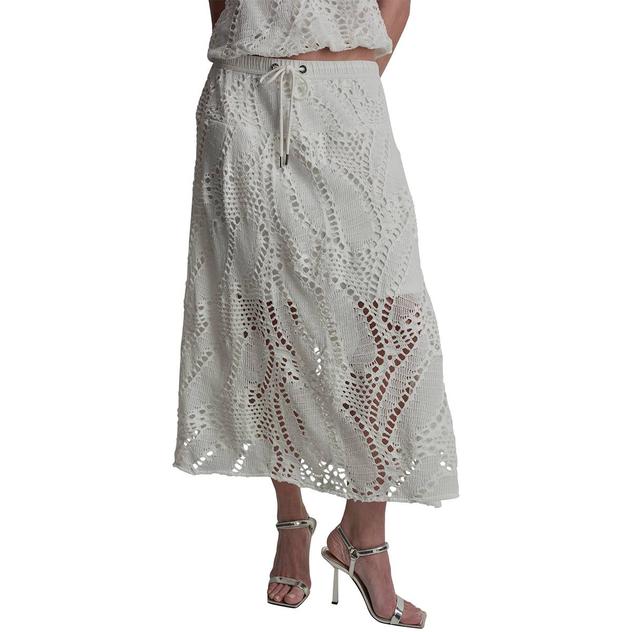 Womens DKNY Sport Crochet Leaf Midi Skirt