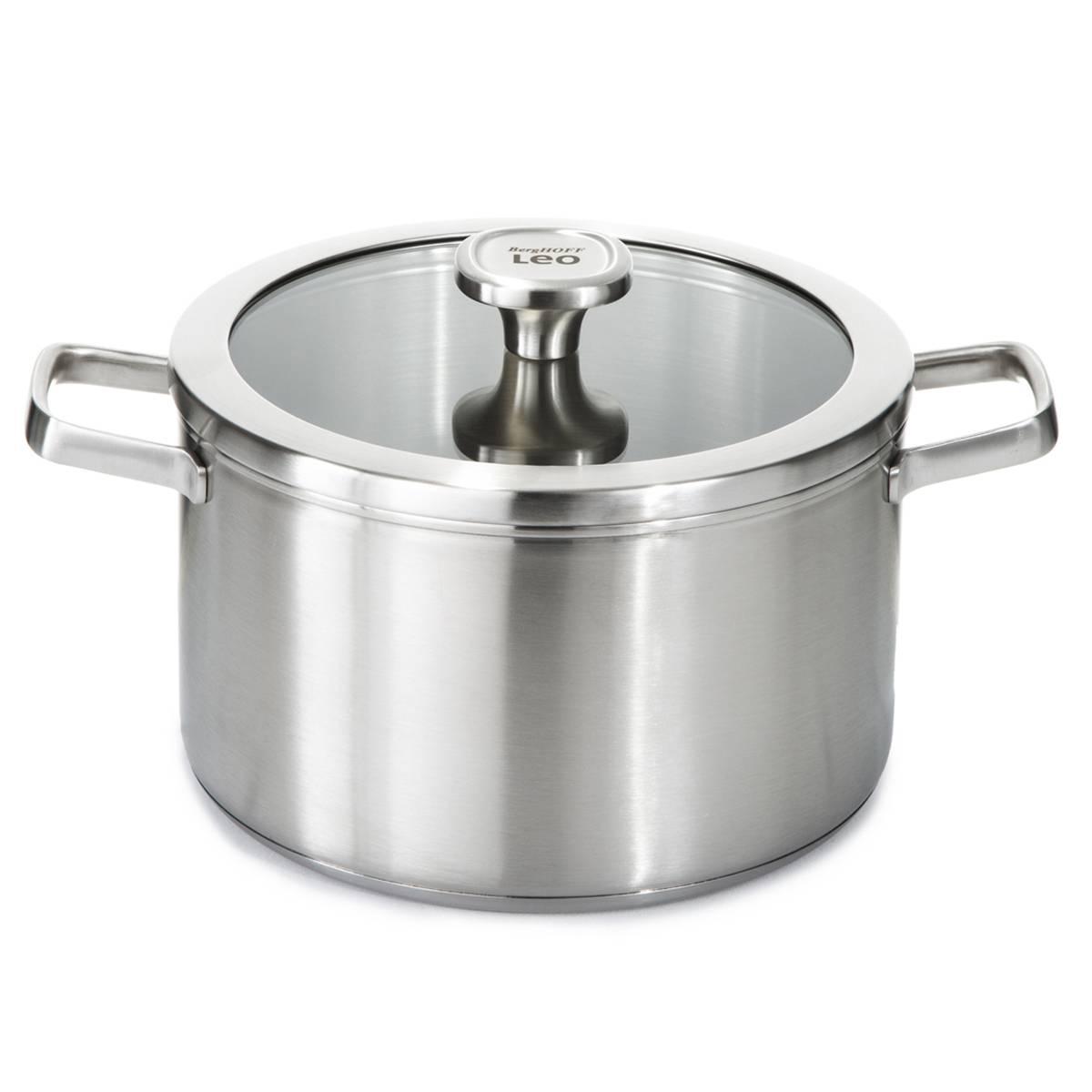 BergHOFF Graphite Stainless Steel 10in. Stockpot w/ Glass Lid