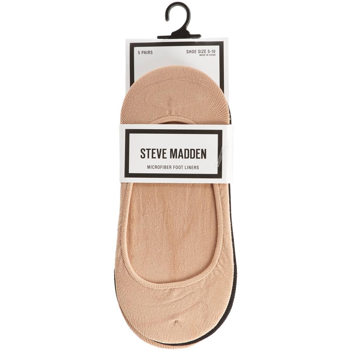 Womens Steve Madden 5pk. Sneaker Liner Socks