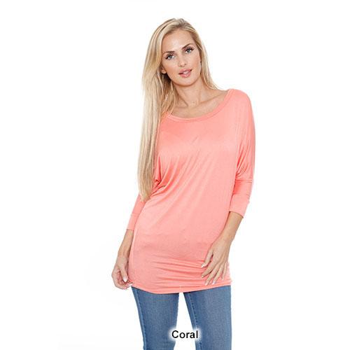 Womens White Mark Banded Dolman Center Marled Top