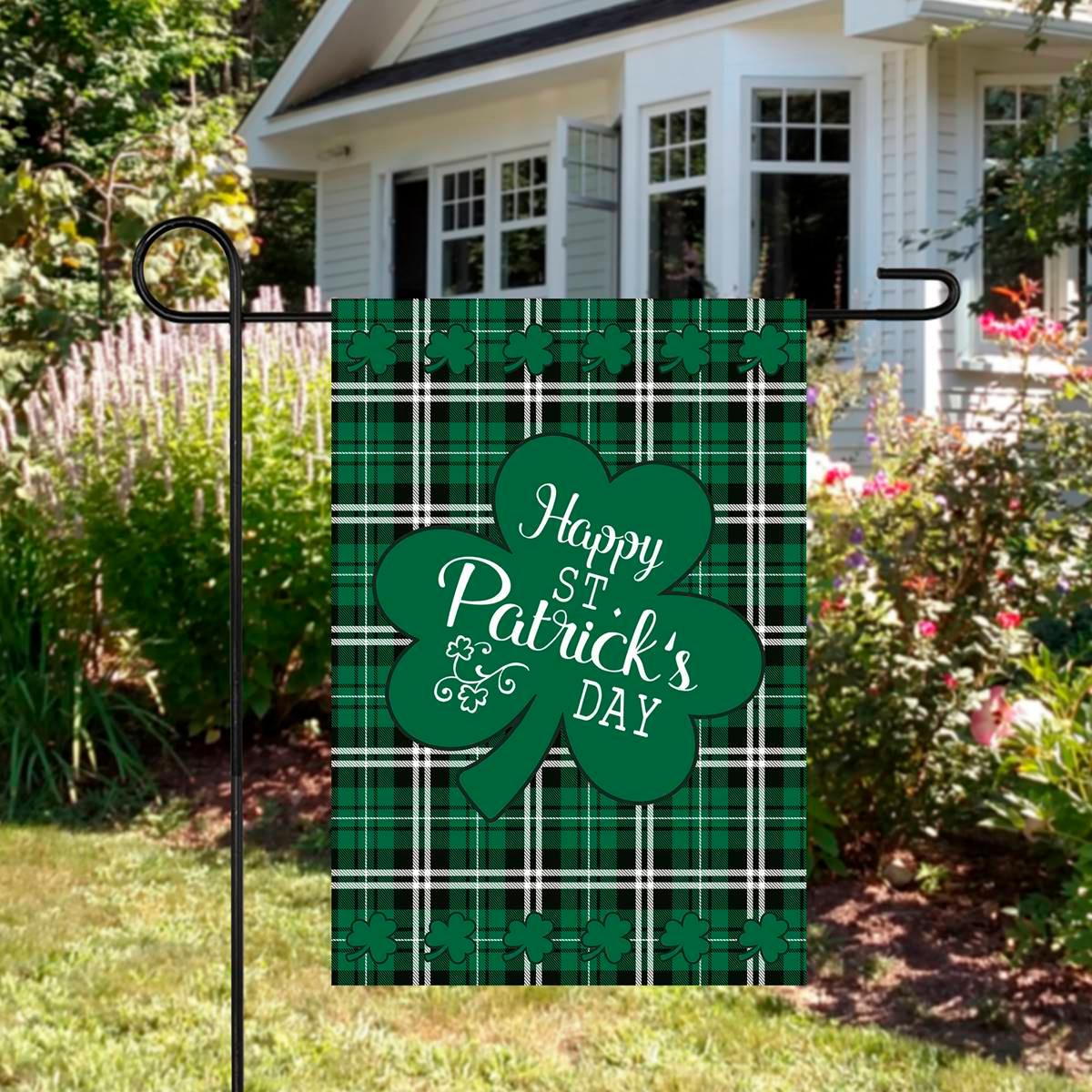 Northlight Seasonal Happy St. Patrick's Day Plaid Garden Flag