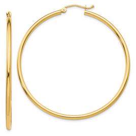 Gold Classics(tm) 14kt. Gold 50mm Tube Hoop Earrings