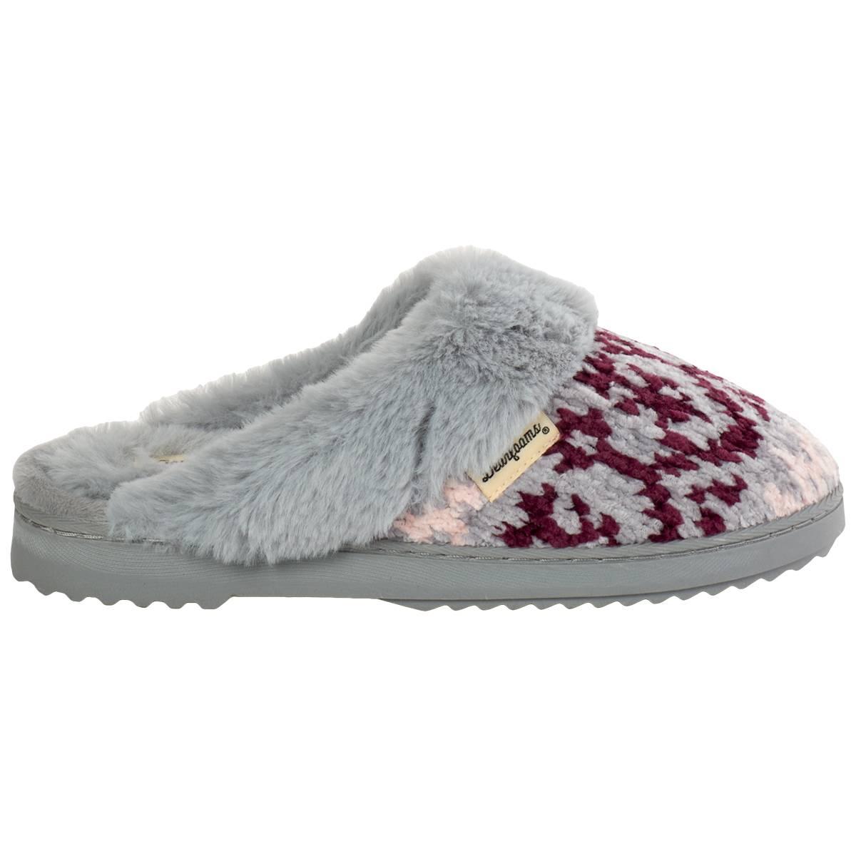 Womens Dearfoams® Allison Chenille Fair Isle Scuff Slippers