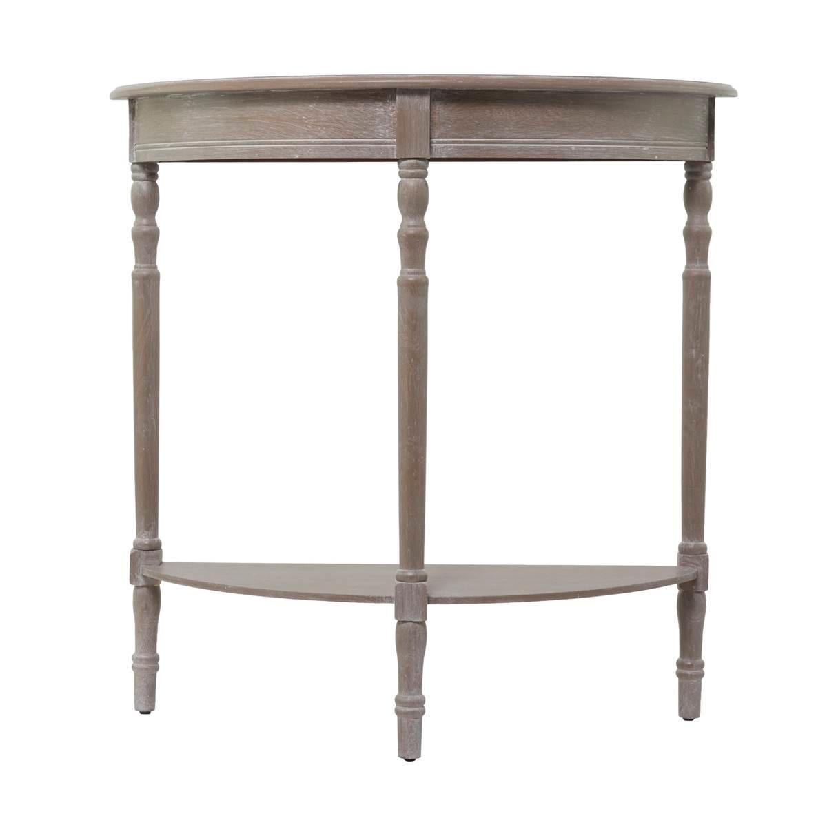 9th & Pike(R) Light Brown Traditional Half Moon Wood Console Table