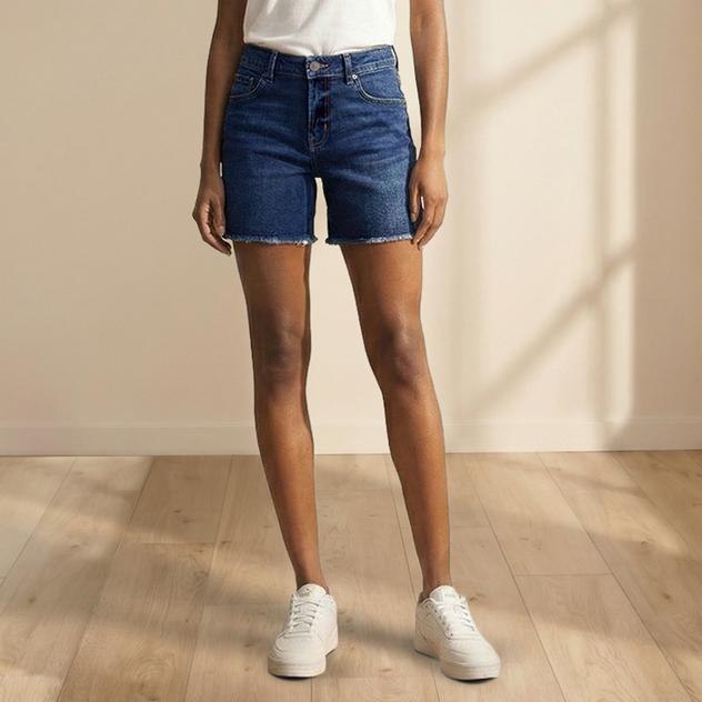 Womens CITY BLUES Eiffel Denim Frayed Hem Shorts