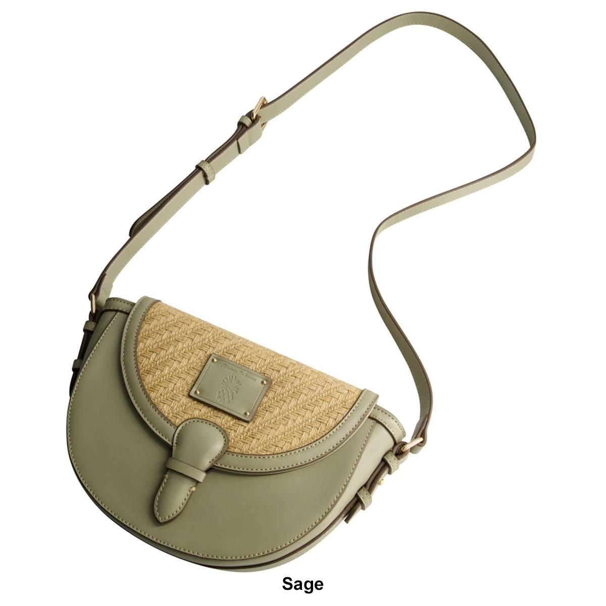 Tommy Bahama Raffia/PU Crossbody Flap Bag