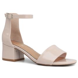 Womens Sugar Noelle Low Block Heel Slingback Sandals - Nude