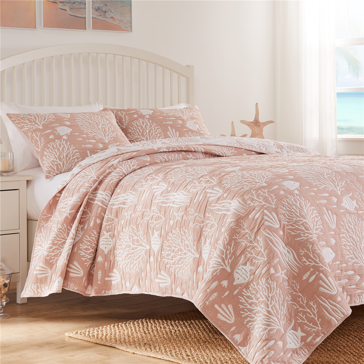 Greenland Home Fashions™ Marina Reversible Coastal Coverlet Set