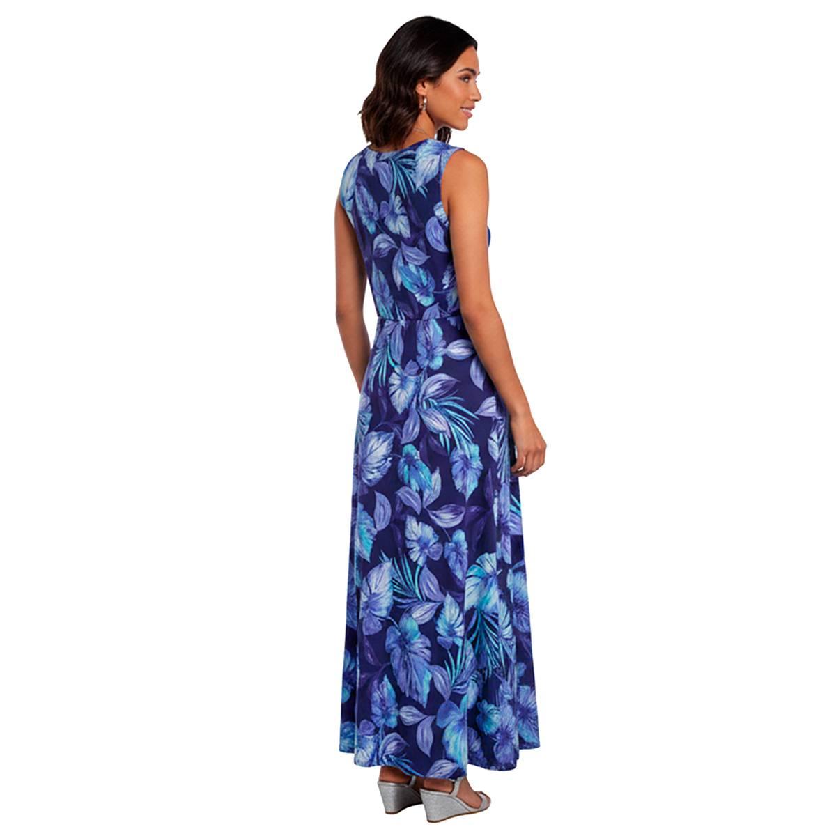 Plus Size Harper 241 Sleeveless Leaf Keyhole Neck Maxi Dress