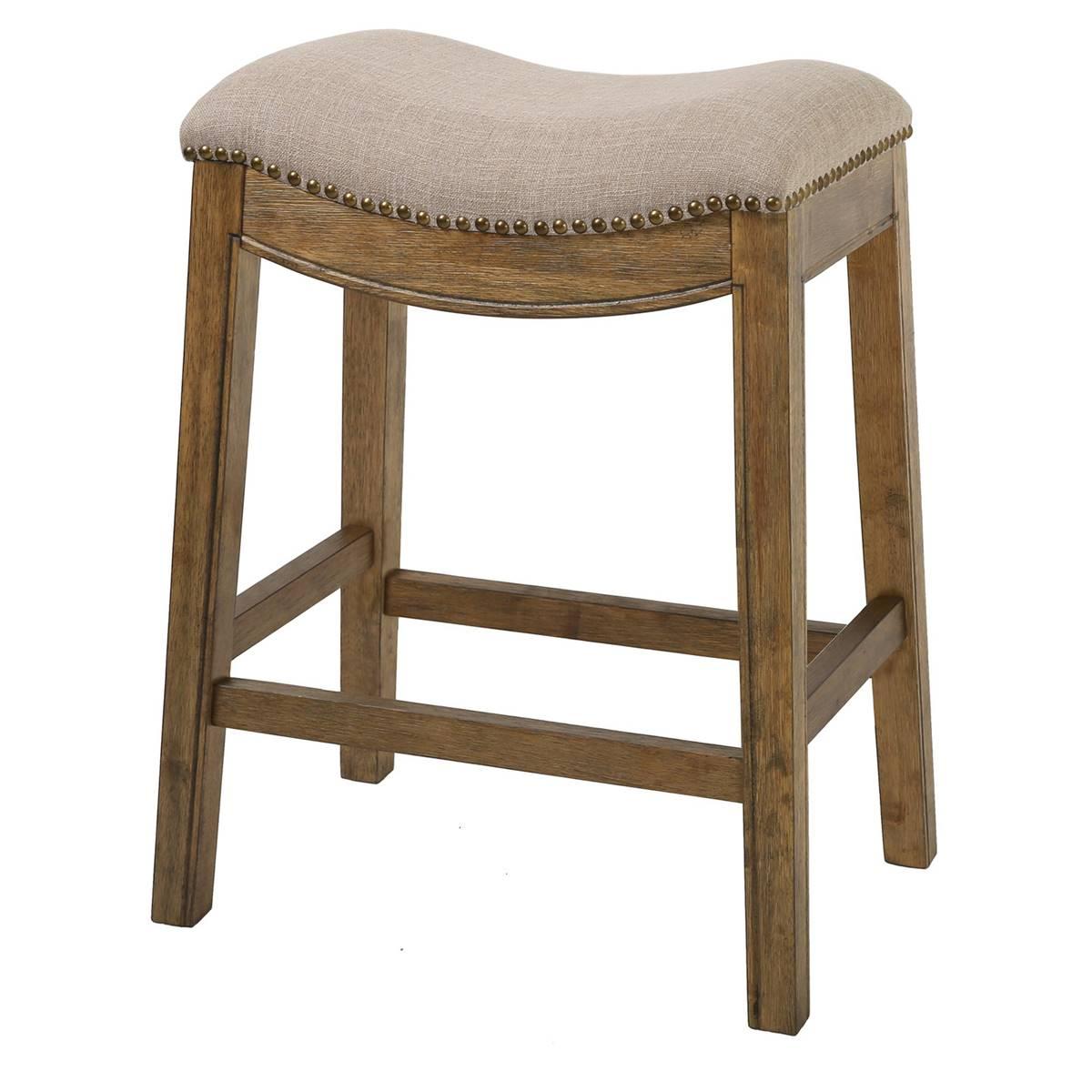 New Ridge Home Goods Sadie Natural Wood Counter-Height Barstool