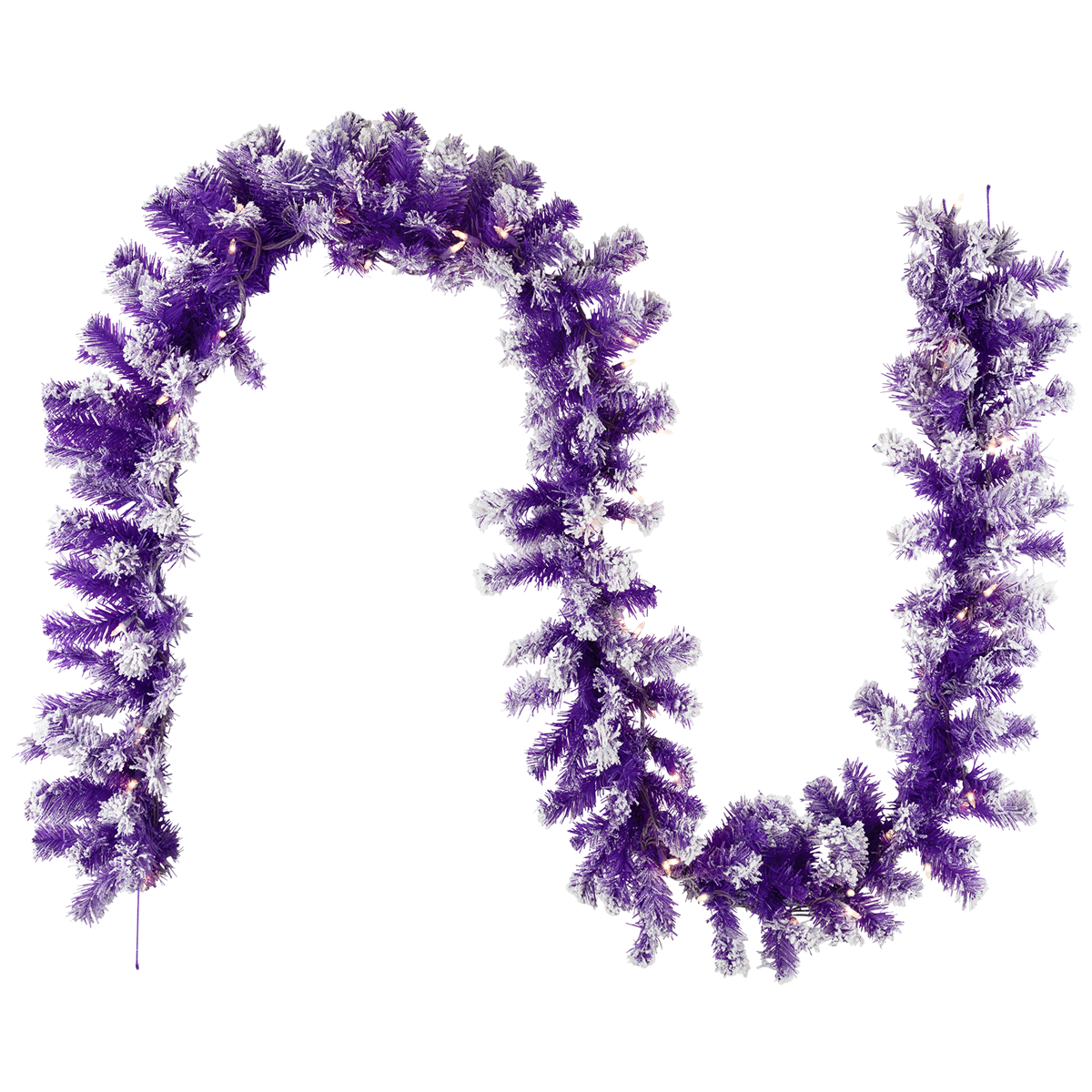 Northlight 9ft. Pre-Lit Purple Flocked Pine Christmas Garland