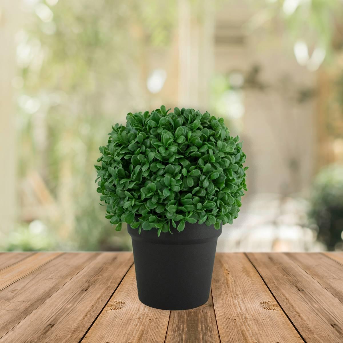 Northlight Seasonal Artificial Boxwood Ball Topiary in Round Pot