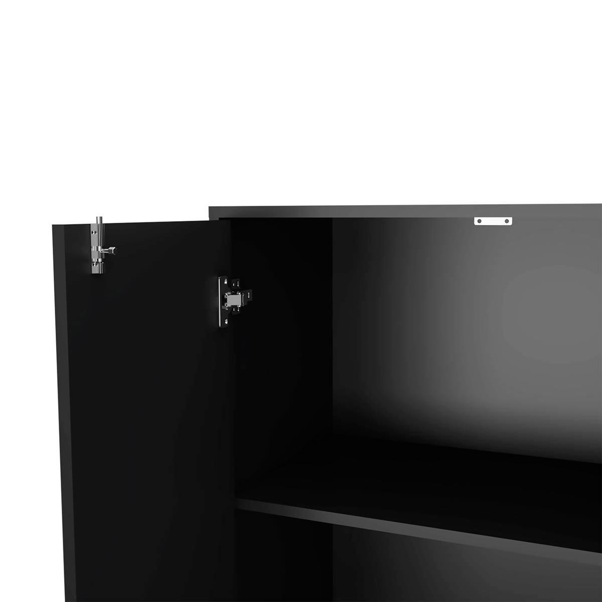 FM FURNITURE Lewis Black Wengue Storage Cabinet Base