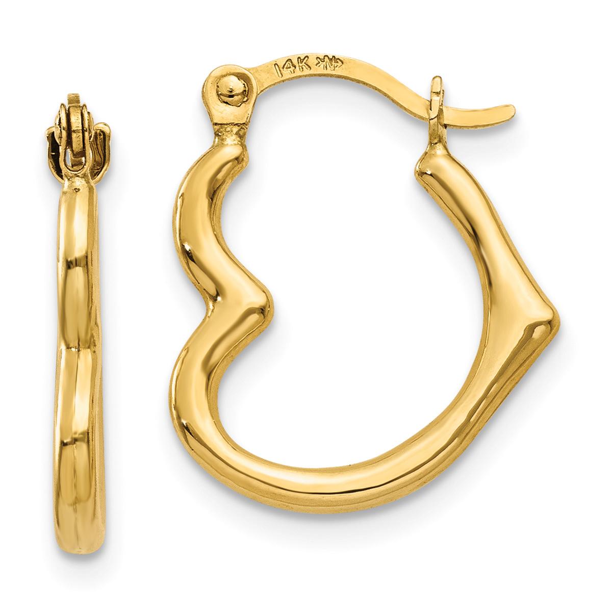 Gold Classics(tm) 14kt Gold Heart Shaped Hollow Hoop Earrings