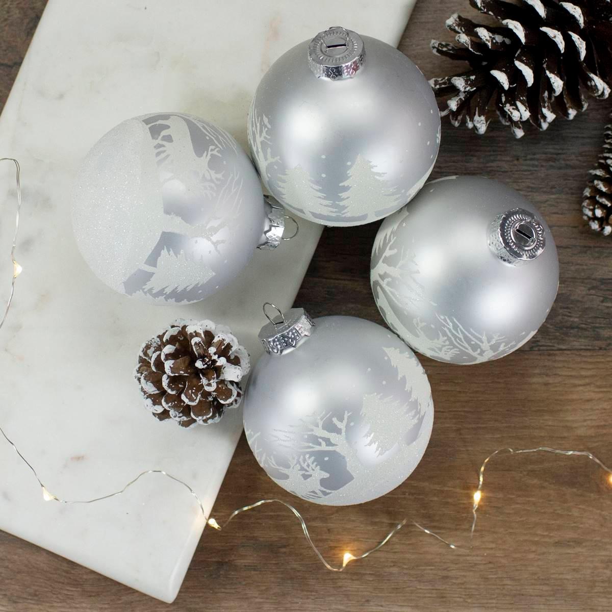 Northlight Seasonal Reindeer Christmas Ball Ornaments - Set of 4