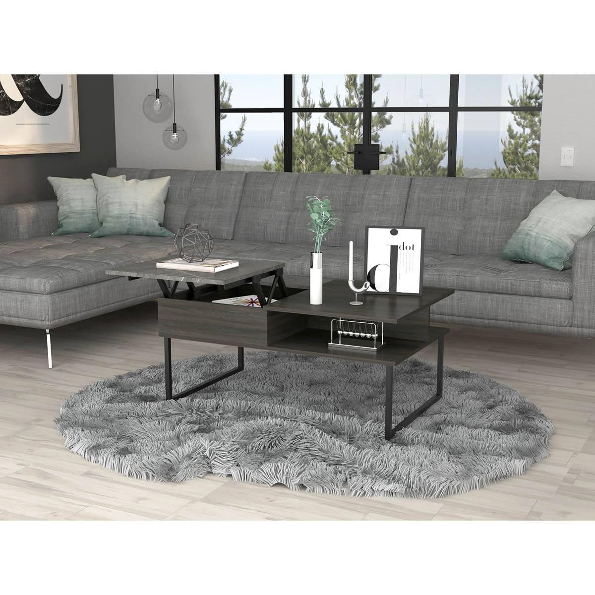 FM FURNITURE Dayton Carbon Espresso Lift Top Coffee Table