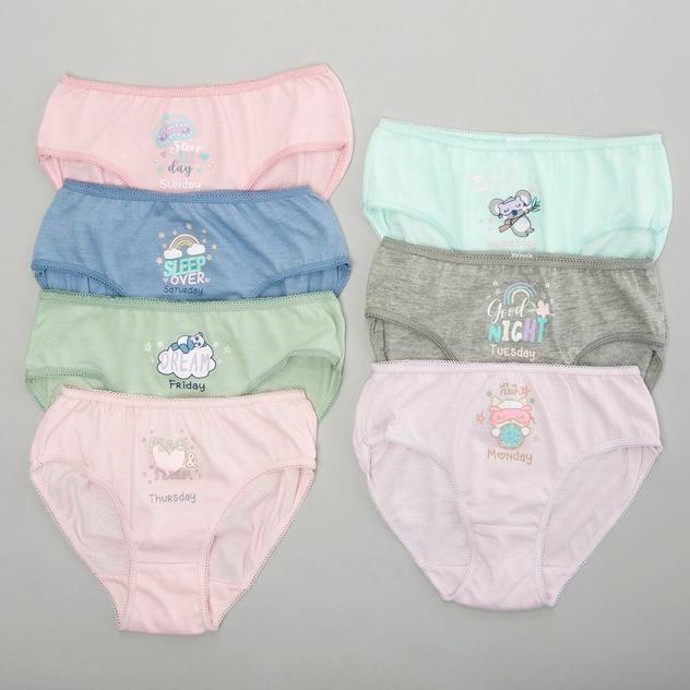 Girls René Rofé® 7pk. Sleepy Days of Week Bikini Underwear