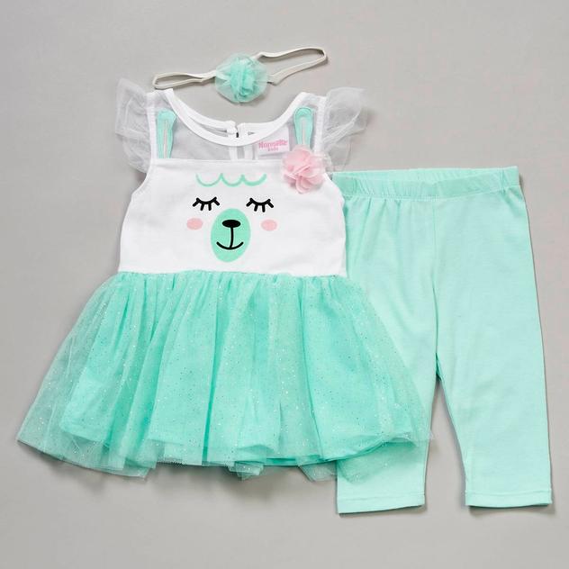 Baby Girl (12-24M) Nannette Llama Dress & Leggings Set