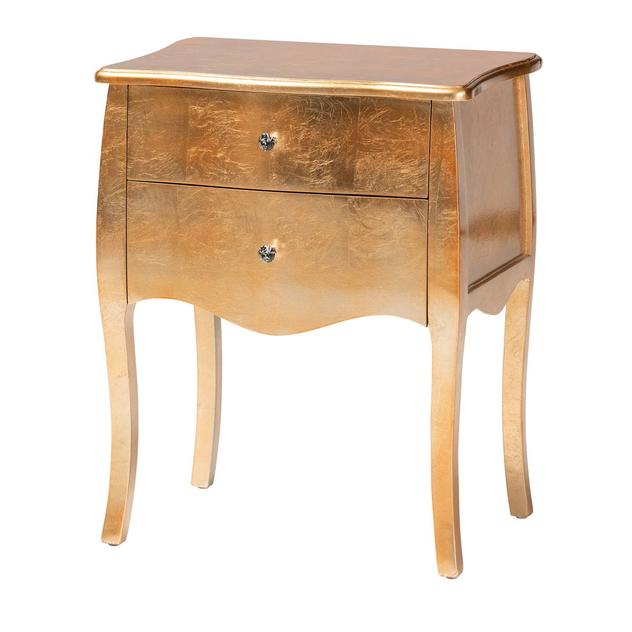 Baxton Studio Patrice Classic Wood 2-Drawer Nightstand