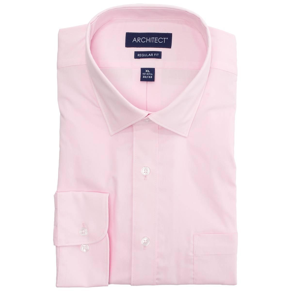 Mens Architect® Performance Regular Fit Dress Shirt - Pink Lady