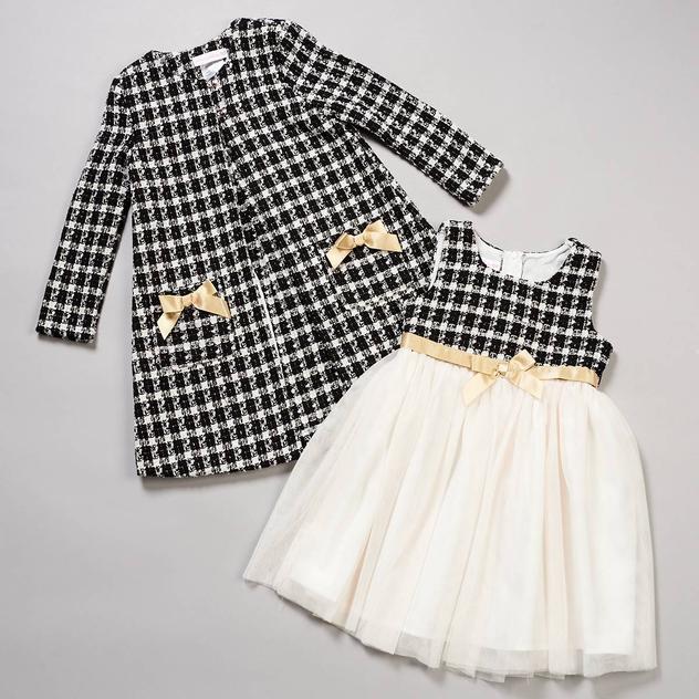 Toddler Girl Bonnie Jean Plaid Coat & Dress Set