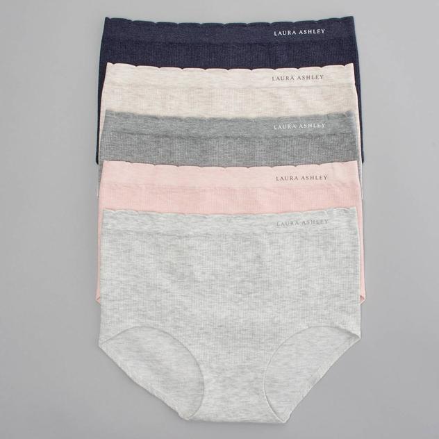 Womens Laura Ashley® 5pk. Ribbed Brief Panties - LS5133-5PKM