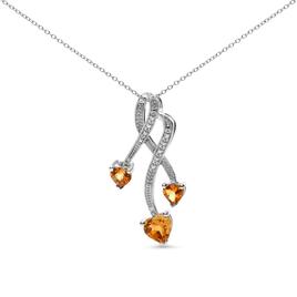 Haus of Brilliance Sterling Silver Yellow Citrine Pendant