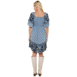 Juniors Angie Ruffle Elbow Sleeve V-Neck Mix Print High Low Dress