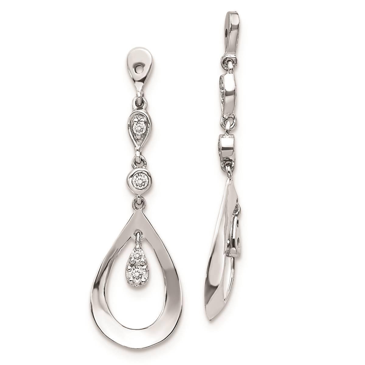 Pure Fire White Gold Diamond Teardrop Dangle Earring Jackets