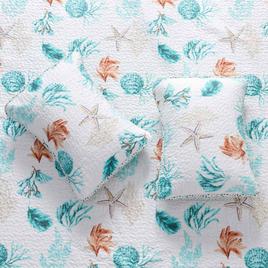 FreshFolds 3pc. Coastal Shell Themed Bedspread Quilt Set