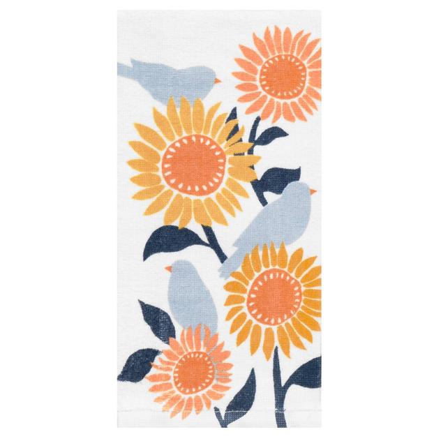 Sunflower & Bird Trio Fiber Reactive Kitchen Towel