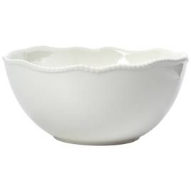 Home Essentials 10in White Bead Round Serving Bowl