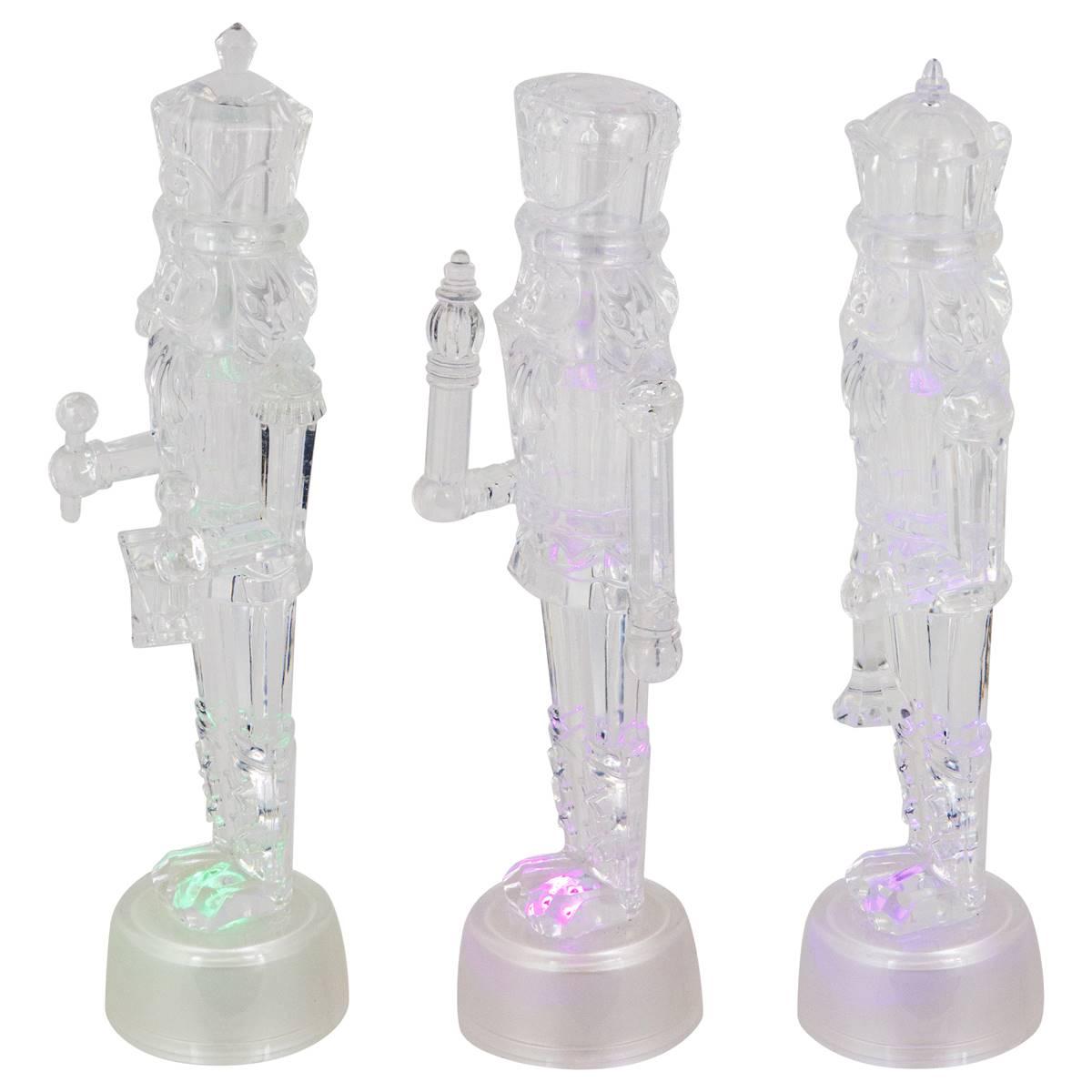 Northlight Seasonal LED Icy Crystal Nutcrackers - Set of 3