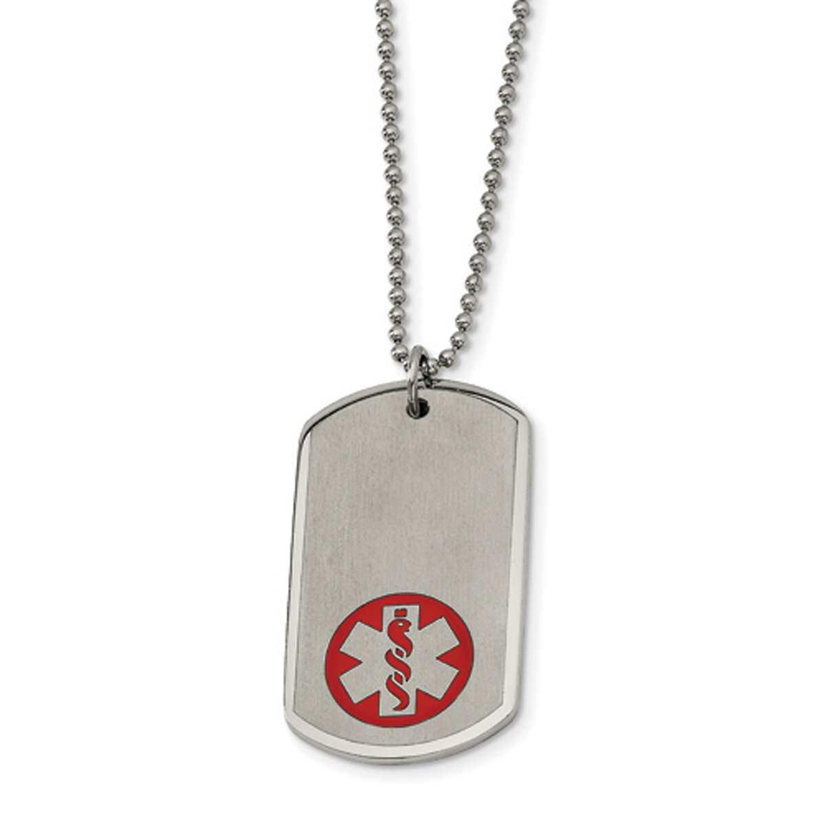 Mens Gentlemen's Classics(tm) Large Dog Tag Medical Necklace