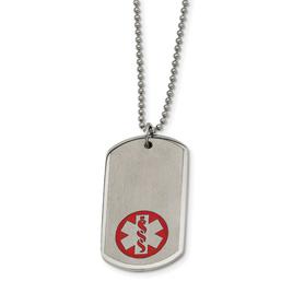 Mens Gentlemen's Classics(tm) Large Dog Tag Medical Necklace