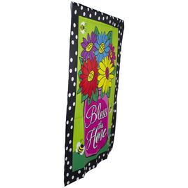 Northlight 28in. Bless this Home Bouquet Outdoor House Flag