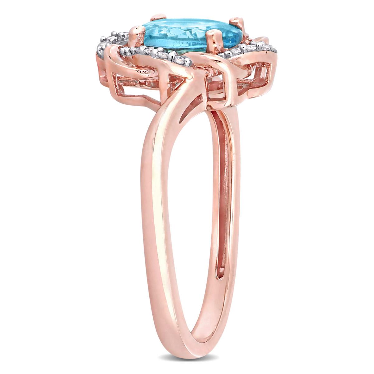 Gemstones Classics™ 10kt. Rose Gold Apatite Twisted Halo Ring