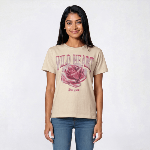 Juniors Attitude Not Included Wild Heart Flower Wash Tee