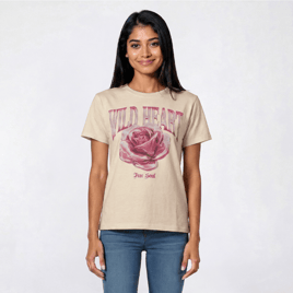 Juniors Attitude Not Included Wild Heart Flower Wash Tee