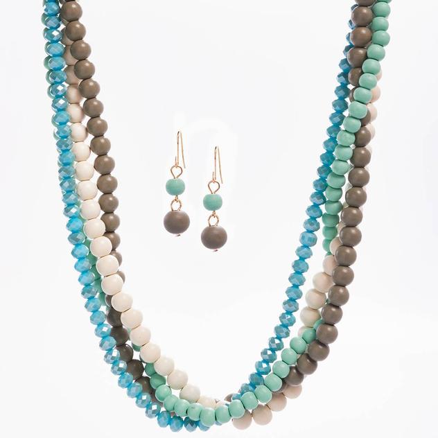 Ashley Cooper™ Twist Beaded Necklace & Earrings Set