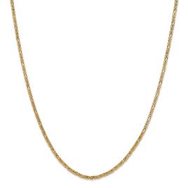Gold Classics™ 2mm. 14kt. Gold Byzantine Chain Bracelet