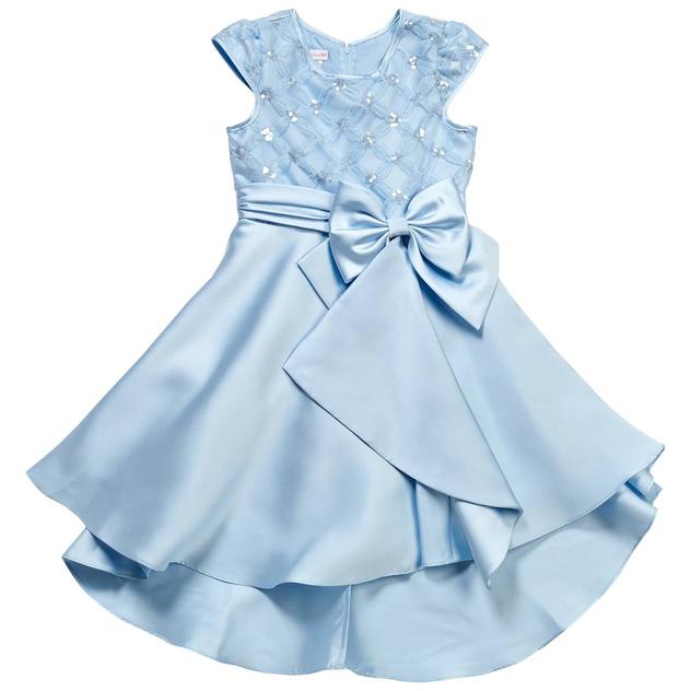 Girls (7-16) Bonnie Jean Cap Sleeves Mesh Dress w/ Bow