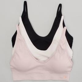 Womens Danskin 3pk. Diagonal Rib Bralettes - DS6701-3PKE