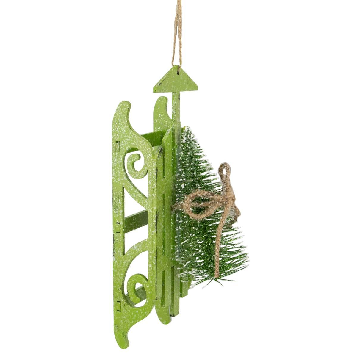 Northlight Seasonal Wood Sled Christmas Ornament