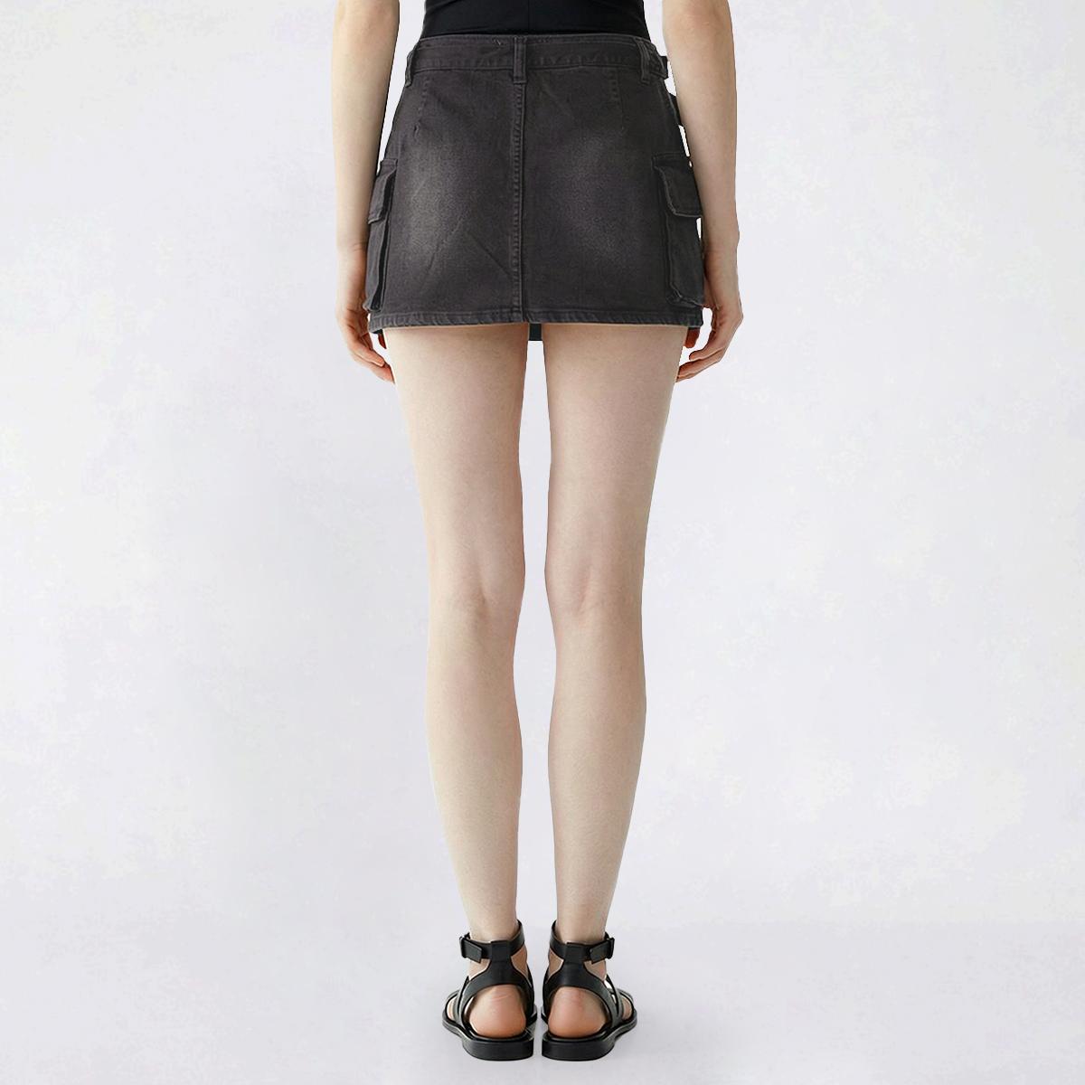 Juniors Love Tree Belted Denim Cargo Skirt