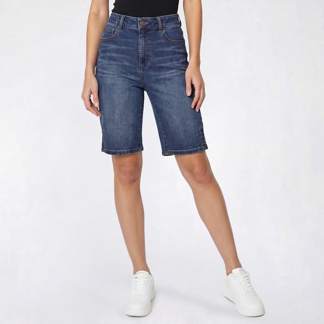 Womens d.jeans® High Rise Side Vent Denim Bermuda Shorts